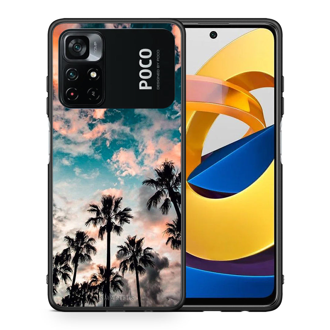 Θήκη Xiaomi Poco M4 Pro 4G Sky Summer από τη Smartfits με σχέδιο στο πίσω μέρος και μαύρο περίβλημα | Xiaomi Poco M4 Pro 4G Sky Summer case with colorful back and black bezels