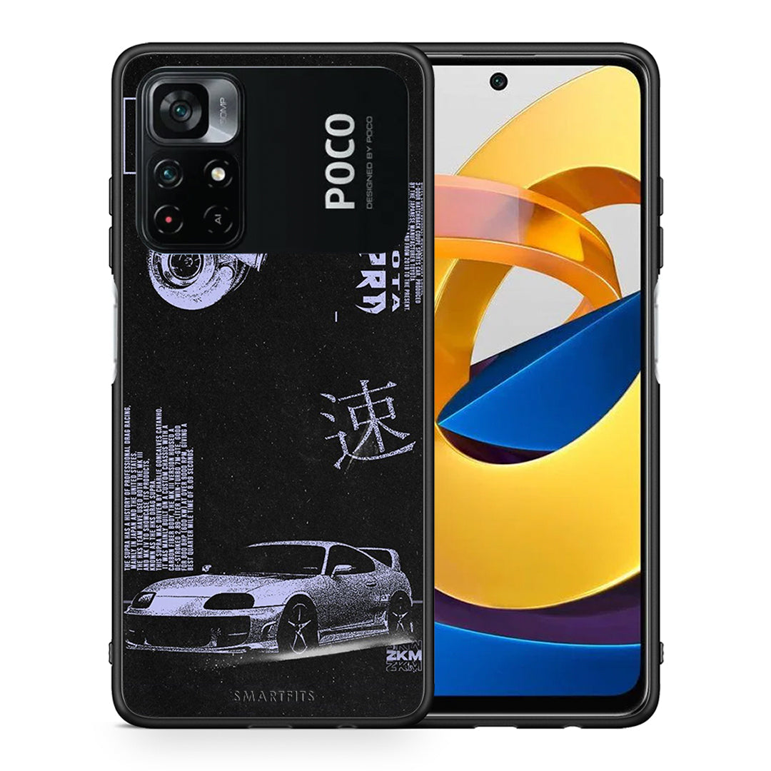 Θήκη Αγίου Βαλεντίνου Xiaomi Poco M4 Pro 4G Tokyo Drift από τη Smartfits με σχέδιο στο πίσω μέρος και μαύρο περίβλημα | Xiaomi Poco M4 Pro 4G Tokyo Drift case with colorful back and black bezels