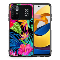 Thumbnail for Θήκη Xiaomi Poco M4 Pro 4G Tropical Flowers από τη Smartfits με σχέδιο στο πίσω μέρος και μαύρο περίβλημα | Xiaomi Poco M4 Pro 4G Tropical Flowers case with colorful back and black bezels