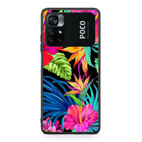 Thumbnail for Xiaomi Poco M4 Pro 4G Tropical Flowers θήκη από τη Smartfits με σχέδιο στο πίσω μέρος και μαύρο περίβλημα | Smartphone case with colorful back and black bezels by Smartfits