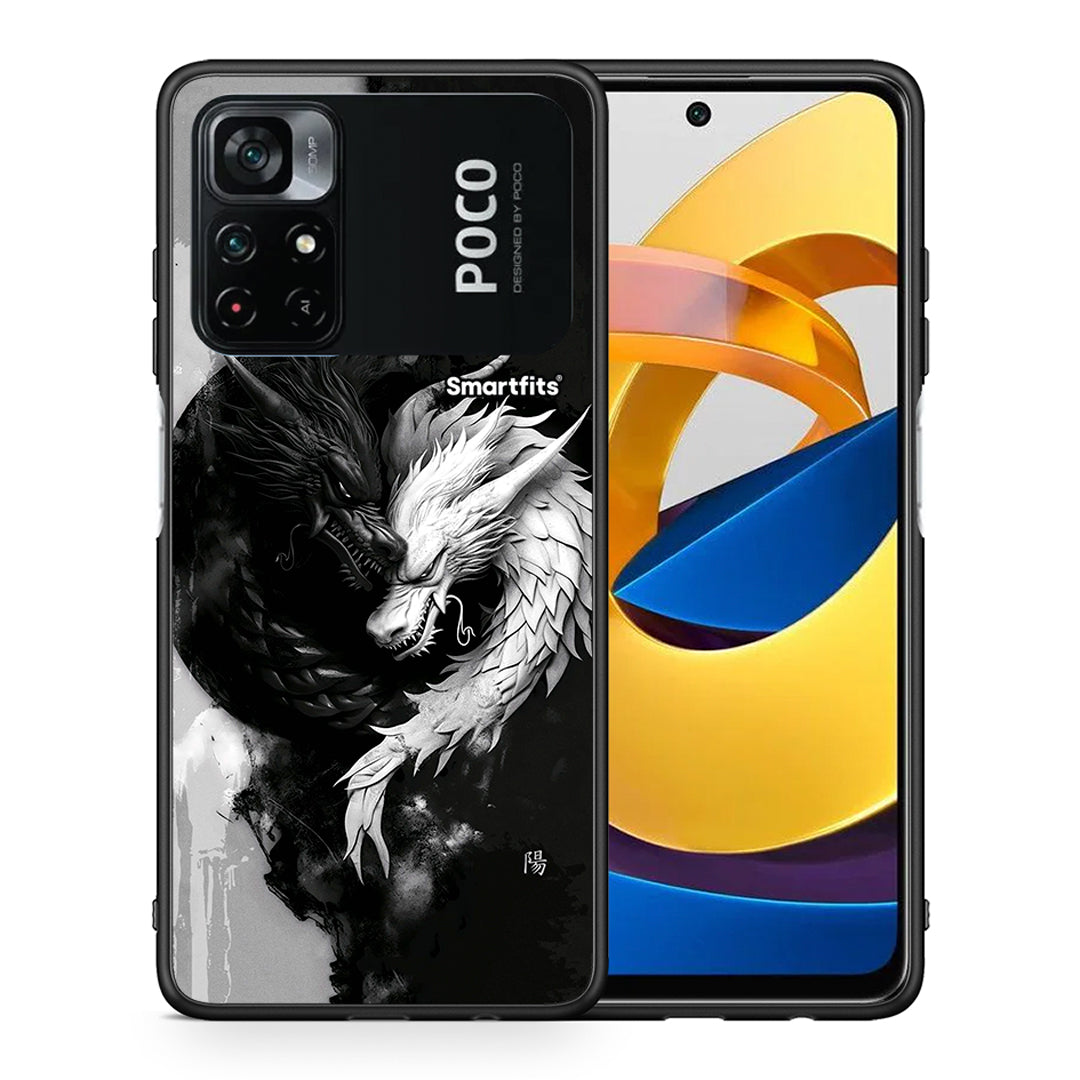 Θήκη Xiaomi Poco M4 Pro 4G Yin Yang από τη Smartfits με σχέδιο στο πίσω μέρος και μαύρο περίβλημα | Xiaomi Poco M4 Pro 4G Yin Yang case with colorful back and black bezels