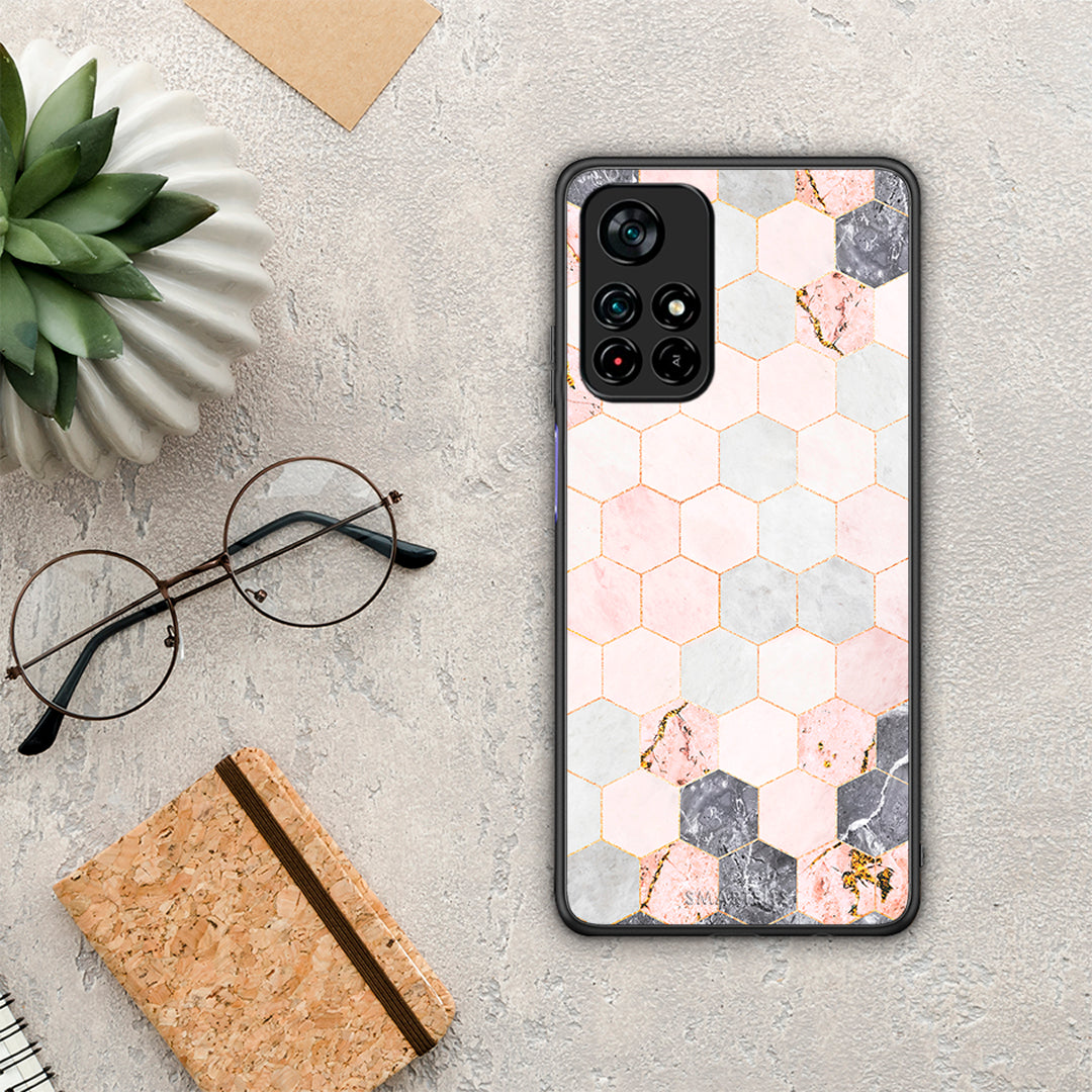 Marble Hexagon Pink - Xiaomi Poco M4 Pro 5G case