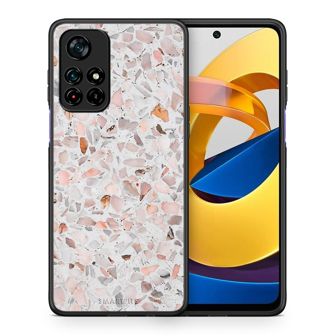 Θήκη Xiaomi Poco M4 Pro 5G Marble Terrazzo από τη Smartfits με σχέδιο στο πίσω μέρος και μαύρο περίβλημα | Xiaomi Poco M4 Pro 5G Marble Terrazzo case with colorful back and black bezels