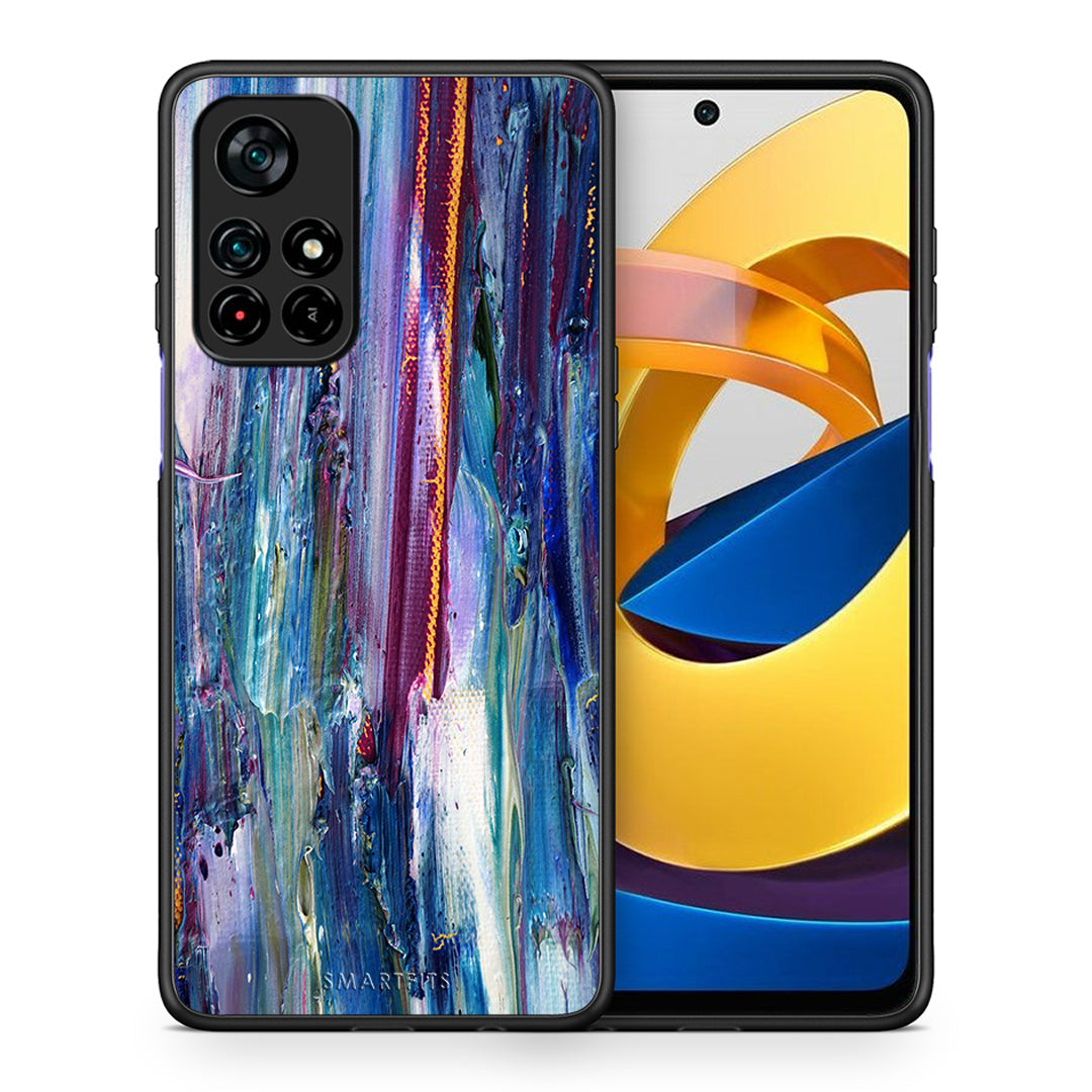 Θήκη Xiaomi Poco M4 Pro 5G Winter Paint από τη Smartfits με σχέδιο στο πίσω μέρος και μαύρο περίβλημα | Xiaomi Poco M4 Pro 5G Winter Paint case with colorful back and black bezels