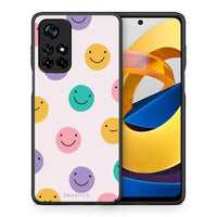 Thumbnail for Θήκη Xiaomi Poco M4 Pro 5G Smiley Faces από τη Smartfits με σχέδιο στο πίσω μέρος και μαύρο περίβλημα | Xiaomi Poco M4 Pro 5G Smiley Faces case with colorful back and black bezels