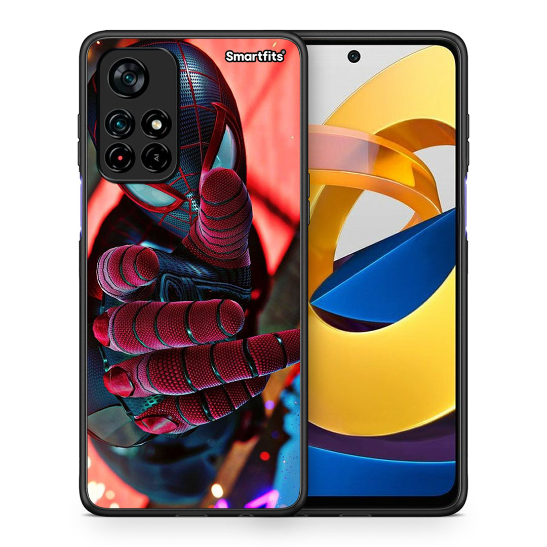 Θήκη Xiaomi Poco M4 Pro 5G Spider Hand από τη Smartfits με σχέδιο στο πίσω μέρος και μαύρο περίβλημα | Xiaomi Poco M4 Pro 5G Spider Hand case with colorful back and black bezels