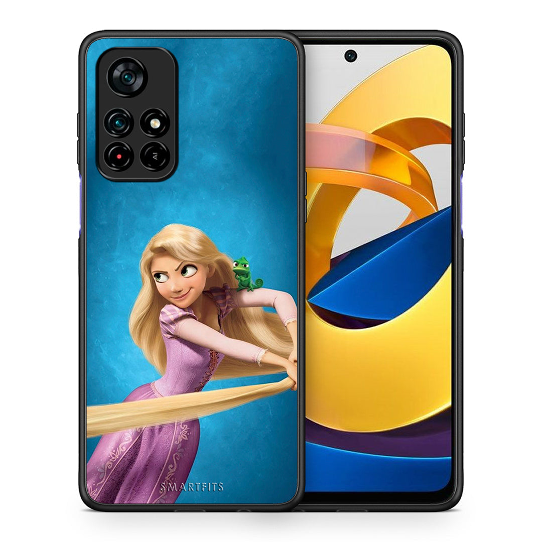 Θήκη Αγίου Βαλεντίνου Xiaomi Poco M4 Pro 5G Tangled 2 από τη Smartfits με σχέδιο στο πίσω μέρος και μαύρο περίβλημα | Xiaomi Poco M4 Pro 5G Tangled 2 case with colorful back and black bezels