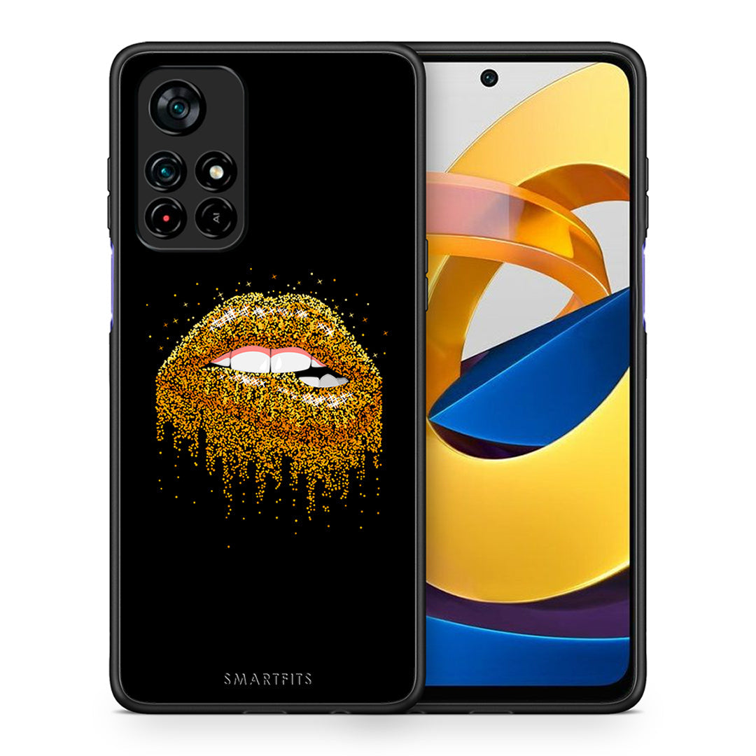 Θήκη Xiaomi Poco M4 Pro 5G Golden Valentine από τη Smartfits με σχέδιο στο πίσω μέρος και μαύρο περίβλημα | Xiaomi Poco M4 Pro 5G Golden Valentine case with colorful back and black bezels