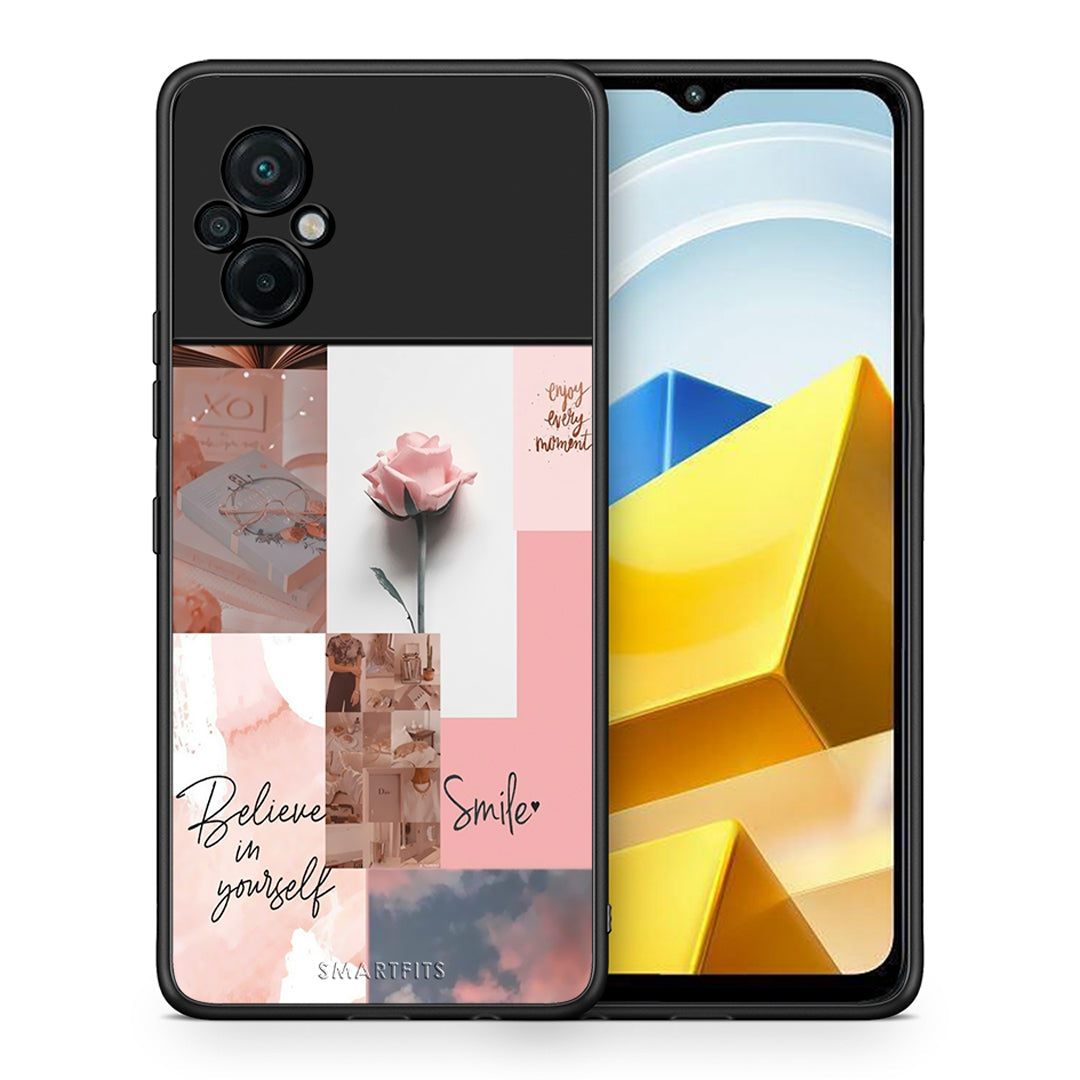 Θήκη Xiaomi Poco M5 / Redmi Note 11E Aesthetic Collage από τη Smartfits με σχέδιο στο πίσω μέρος και μαύρο περίβλημα | Xiaomi Poco M5 / Redmi Note 11E Aesthetic Collage case with colorful back and black bezels