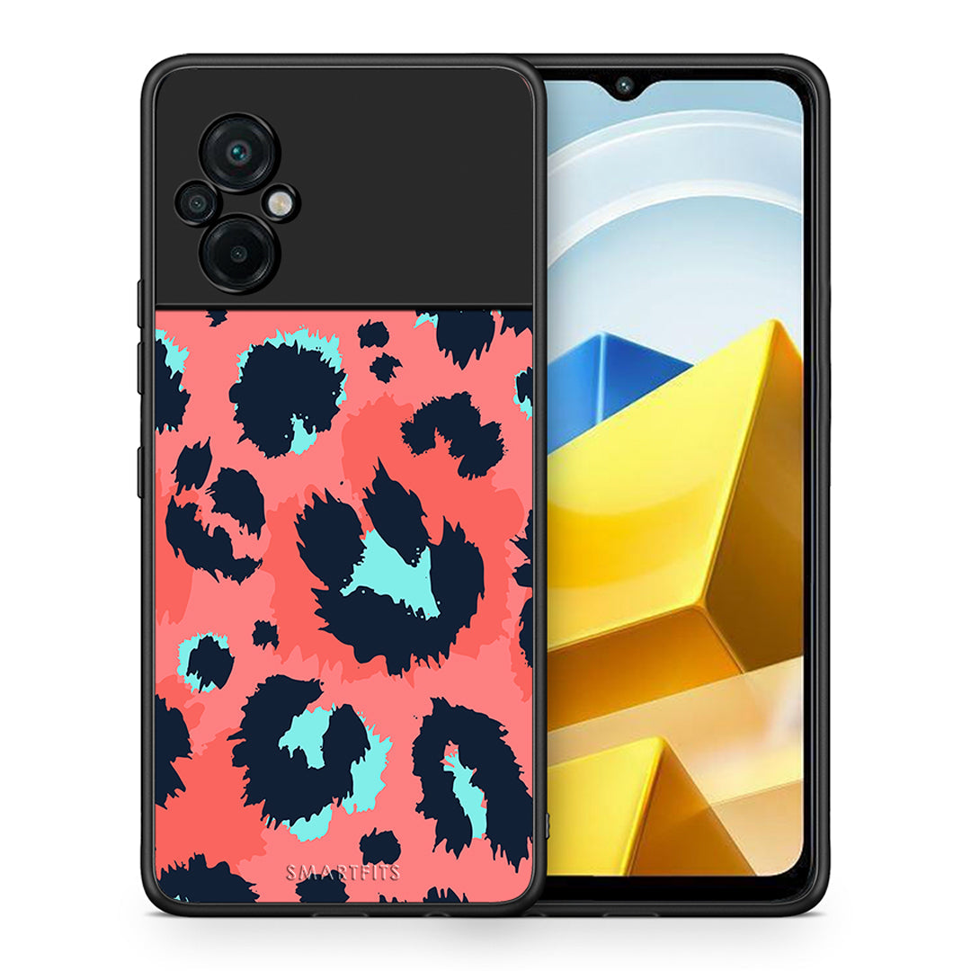 Θήκη Xiaomi Poco M5 / Redmi Note 11E Pink Leopard Animal από τη Smartfits με σχέδιο στο πίσω μέρος και μαύρο περίβλημα | Xiaomi Poco M5 / Redmi Note 11E Pink Leopard Animal case with colorful back and black bezels