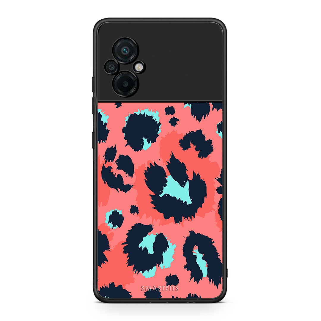 22 - Xiaomi Poco M5 / Redmi Note 11E Pink Leopard Animal case, cover, bumper