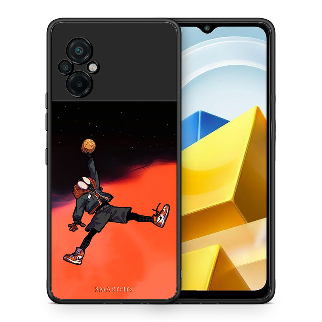 Θήκη Xiaomi Poco M5 / Redmi Note 11E Basketball Hero από τη Smartfits με σχέδιο στο πίσω μέρος και μαύρο περίβλημα | Xiaomi Poco M5 / Redmi Note 11E Basketball Hero case with colorful back and black bezels