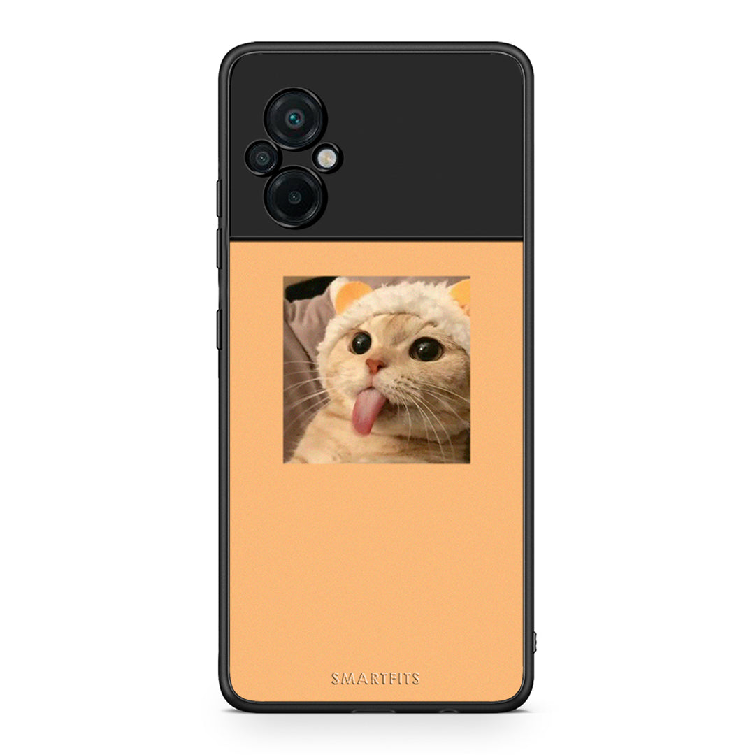 Xiaomi Poco M5 / Redmi Note 11E Cat Tongue θήκη από τη Smartfits με σχέδιο στο πίσω μέρος και μαύρο περίβλημα | Smartphone case with colorful back and black bezels by Smartfits