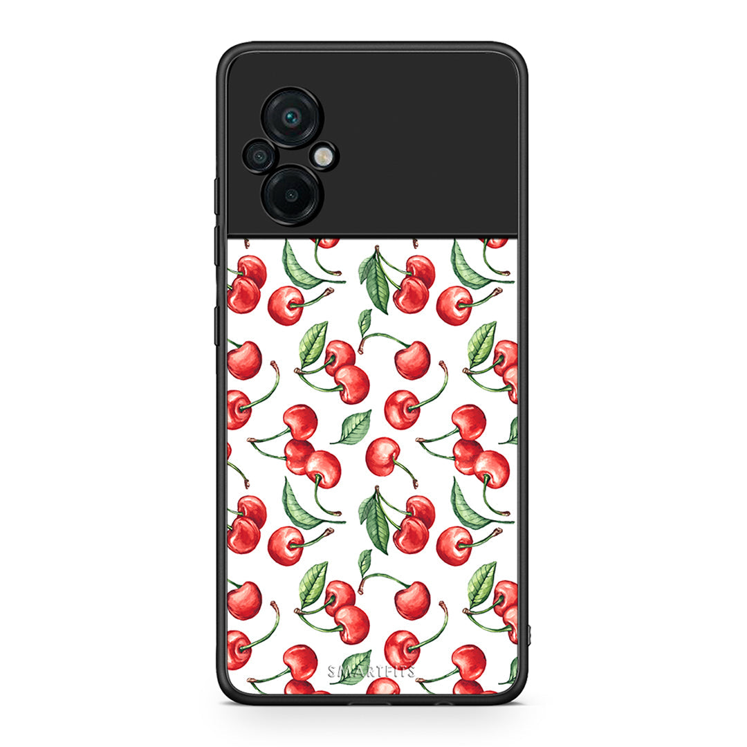 Xiaomi Poco M5 / Redmi Note 11E Cherry Summer θήκη από τη Smartfits με σχέδιο στο πίσω μέρος και μαύρο περίβλημα | Smartphone case with colorful back and black bezels by Smartfits