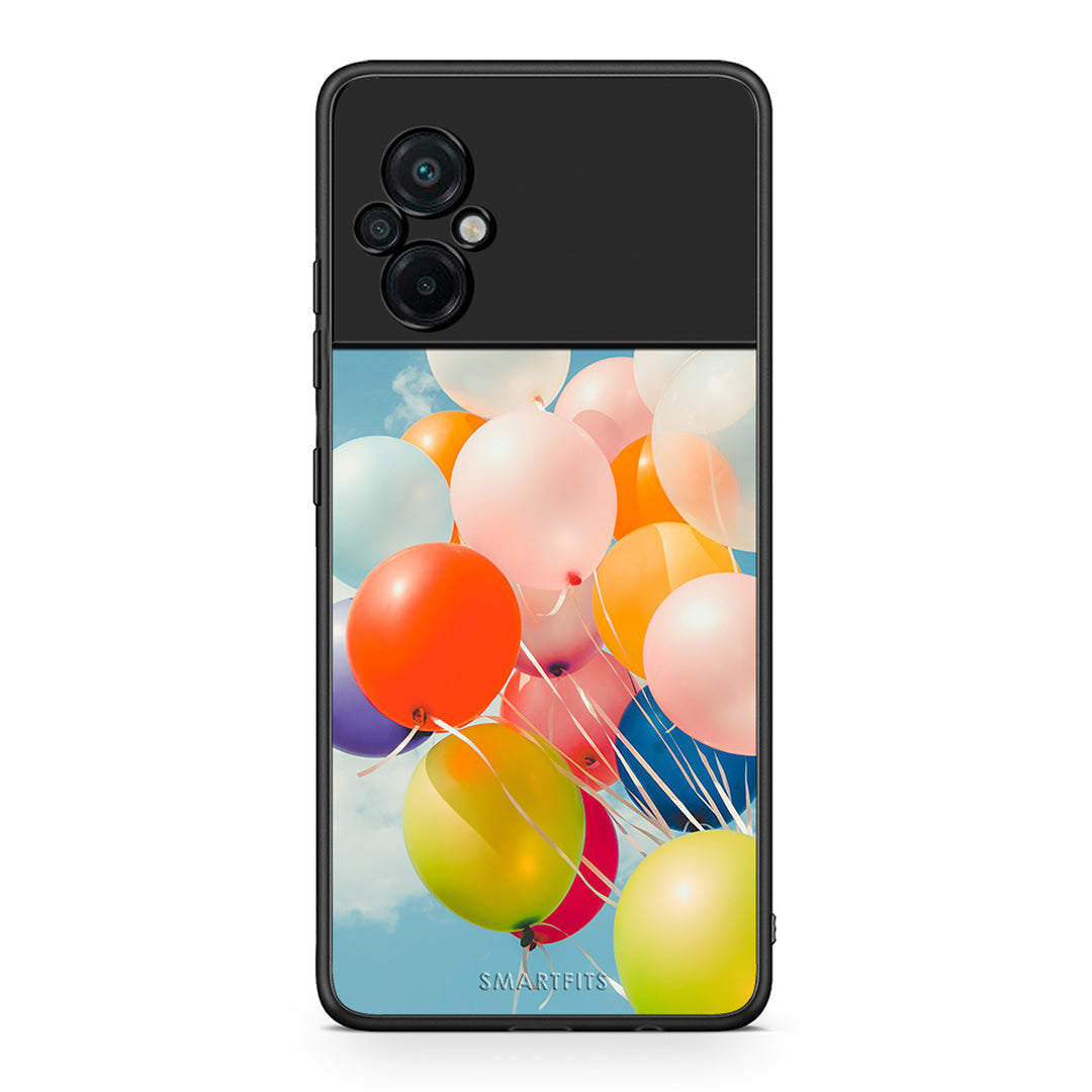 Xiaomi Poco M5 / Redmi Note 11E Colorful Balloons θήκη από τη Smartfits με σχέδιο στο πίσω μέρος και μαύρο περίβλημα | Smartphone case with colorful back and black bezels by Smartfits