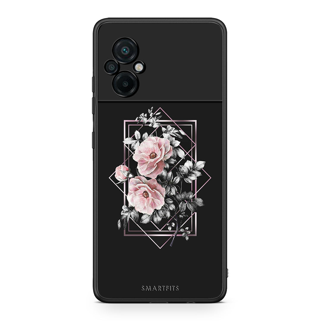 4 - Xiaomi Poco M5 / Redmi Note 11E Frame Flower case, cover, bumper