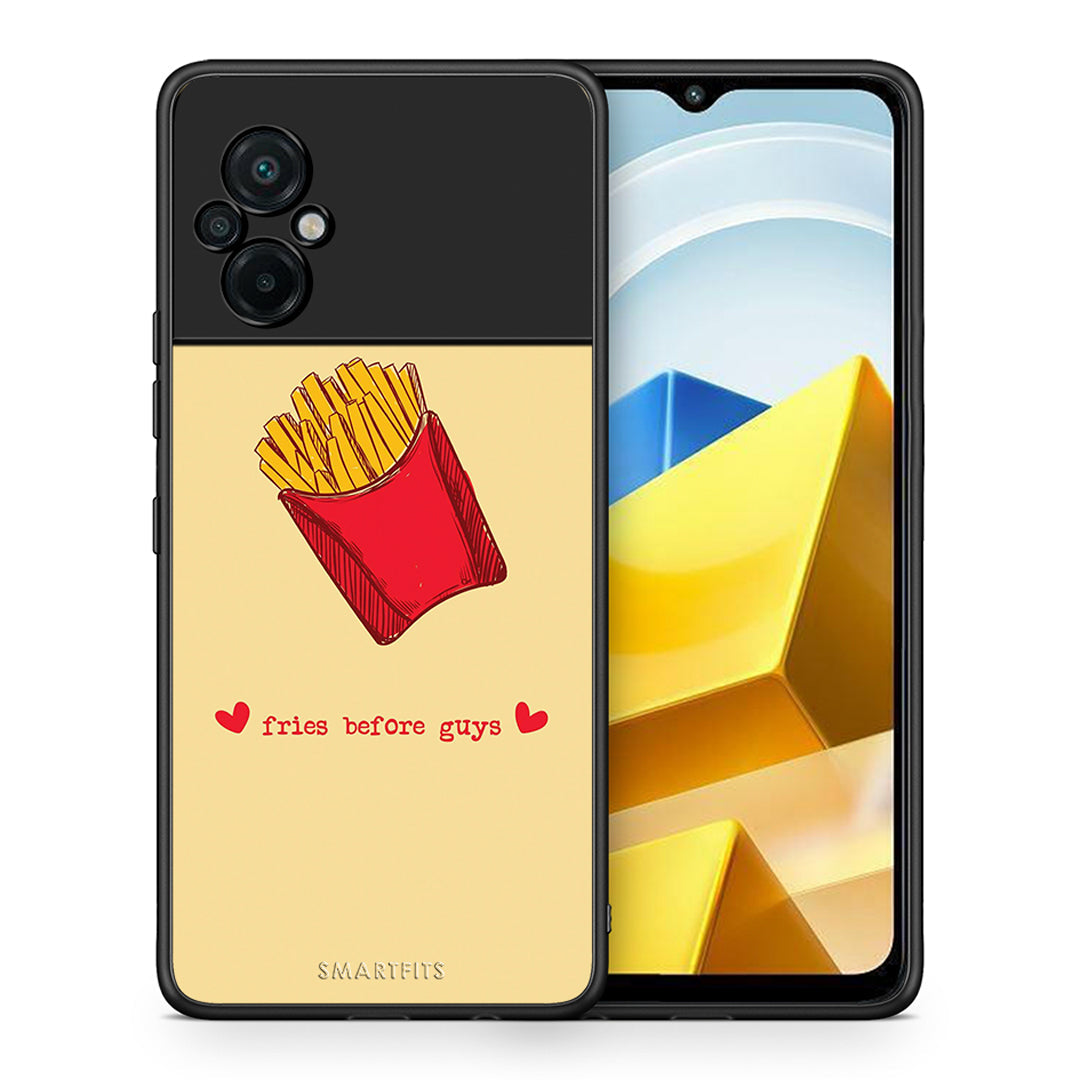 Θήκη Αγίου Βαλεντίνου Xiaomi Poco M5 / Redmi Note 11E Fries Before Guys από τη Smartfits με σχέδιο στο πίσω μέρος και μαύρο περίβλημα | Xiaomi Poco M5 / Redmi Note 11E Fries Before Guys case with colorful back and black bezels