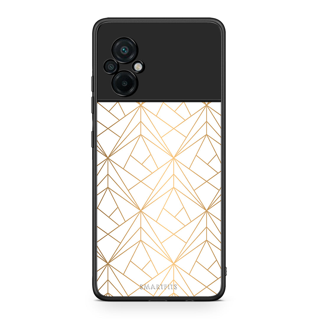 111 - Xiaomi Poco M5 / Redmi Note 11E Luxury White Geometric case, cover, bumper