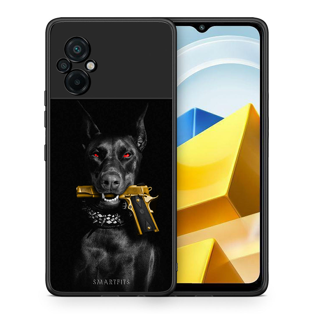 Θήκη Αγίου Βαλεντίνου Xiaomi Poco M5 / Redmi Note 11E Golden Gun από τη Smartfits με σχέδιο στο πίσω μέρος και μαύρο περίβλημα | Xiaomi Poco M5 / Redmi Note 11E Golden Gun case with colorful back and black bezels