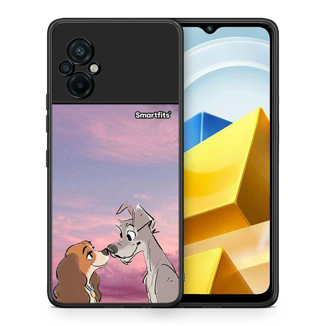 Θήκη Xiaomi Poco M5 / Redmi Note 11E Lady And Tramp από τη Smartfits με σχέδιο στο πίσω μέρος και μαύρο περίβλημα | Xiaomi Poco M5 / Redmi Note 11E Lady And Tramp case with colorful back and black bezels