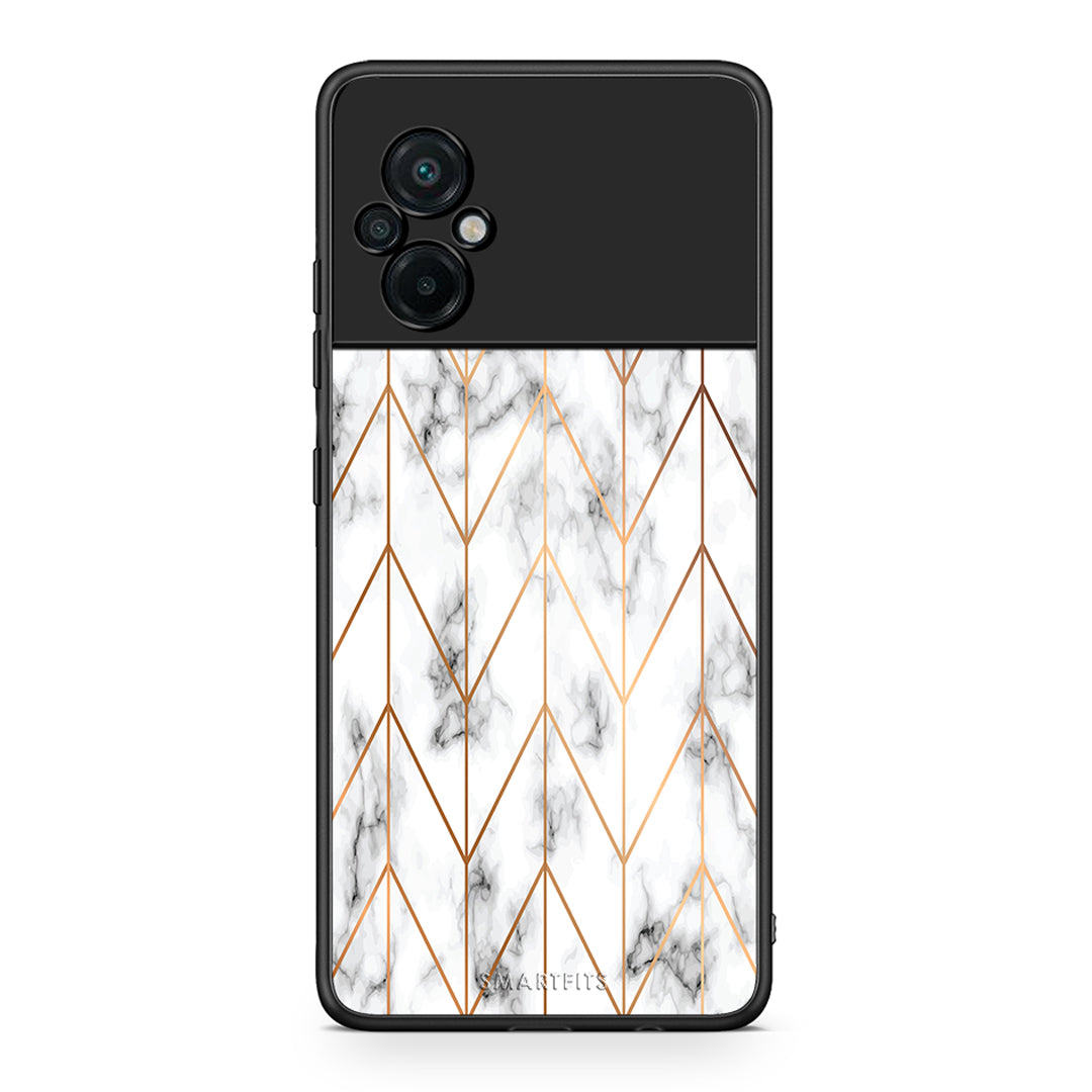 44 - Xiaomi Poco M5 / Redmi Note 11E Gold Geometric Marble case, cover, bumper