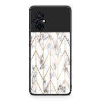 Thumbnail for 44 - Xiaomi Poco M5 / Redmi Note 11E Gold Geometric Marble case, cover, bumper