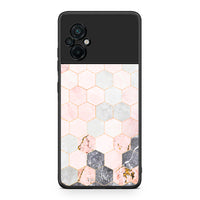 Thumbnail for 4 - Xiaomi Poco M5 / Redmi Note 11E Hexagon Pink Marble case, cover, bumper