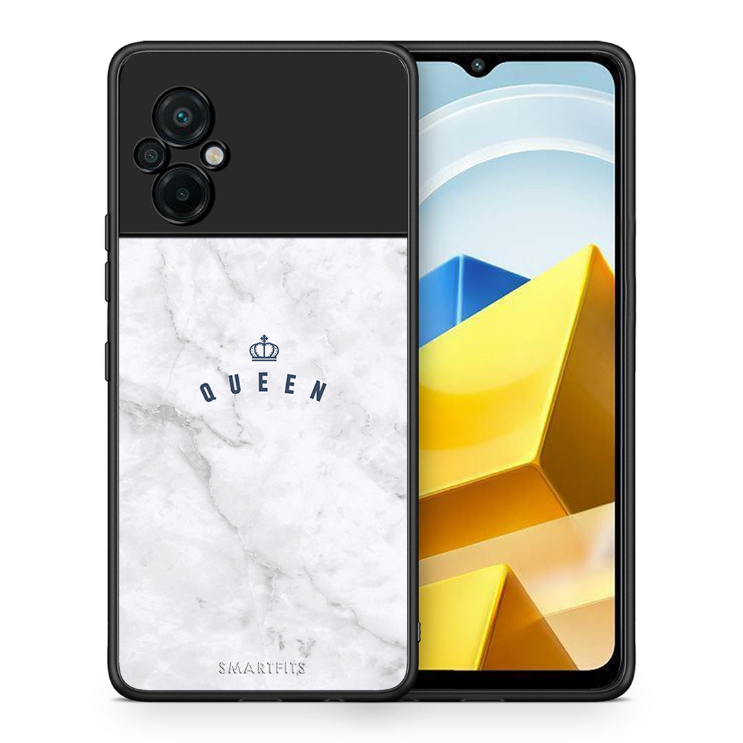 Θήκη Xiaomi Poco M5 / Redmi Note 11E Queen Marble από τη Smartfits με σχέδιο στο πίσω μέρος και μαύρο περίβλημα | Xiaomi Poco M5 / Redmi Note 11E Queen Marble case with colorful back and black bezels