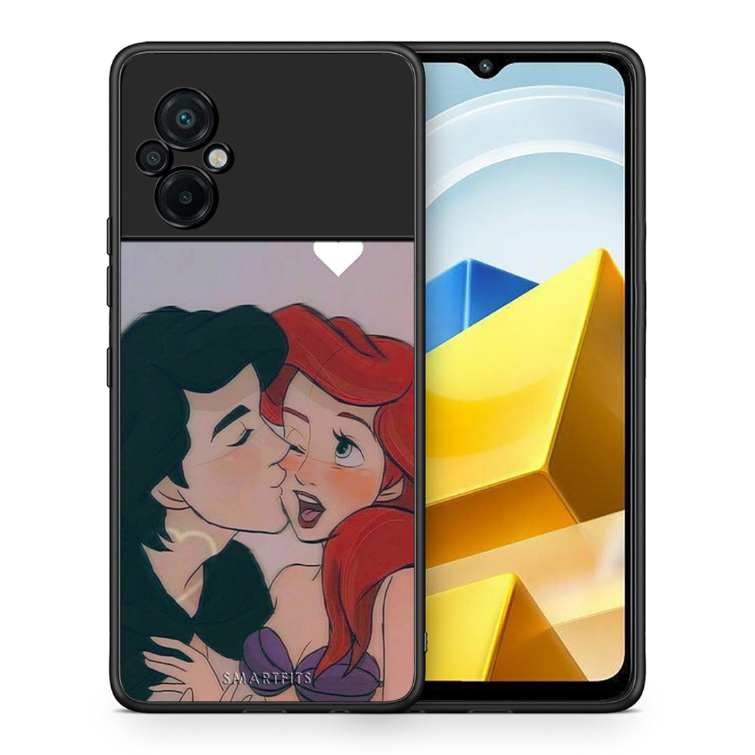 Θήκη Αγίου Βαλεντίνου Xiaomi Poco M5 / Redmi Note 11E Mermaid Love από τη Smartfits με σχέδιο στο πίσω μέρος και μαύρο περίβλημα | Xiaomi Poco M5 / Redmi Note 11E Mermaid Love case with colorful back and black bezels