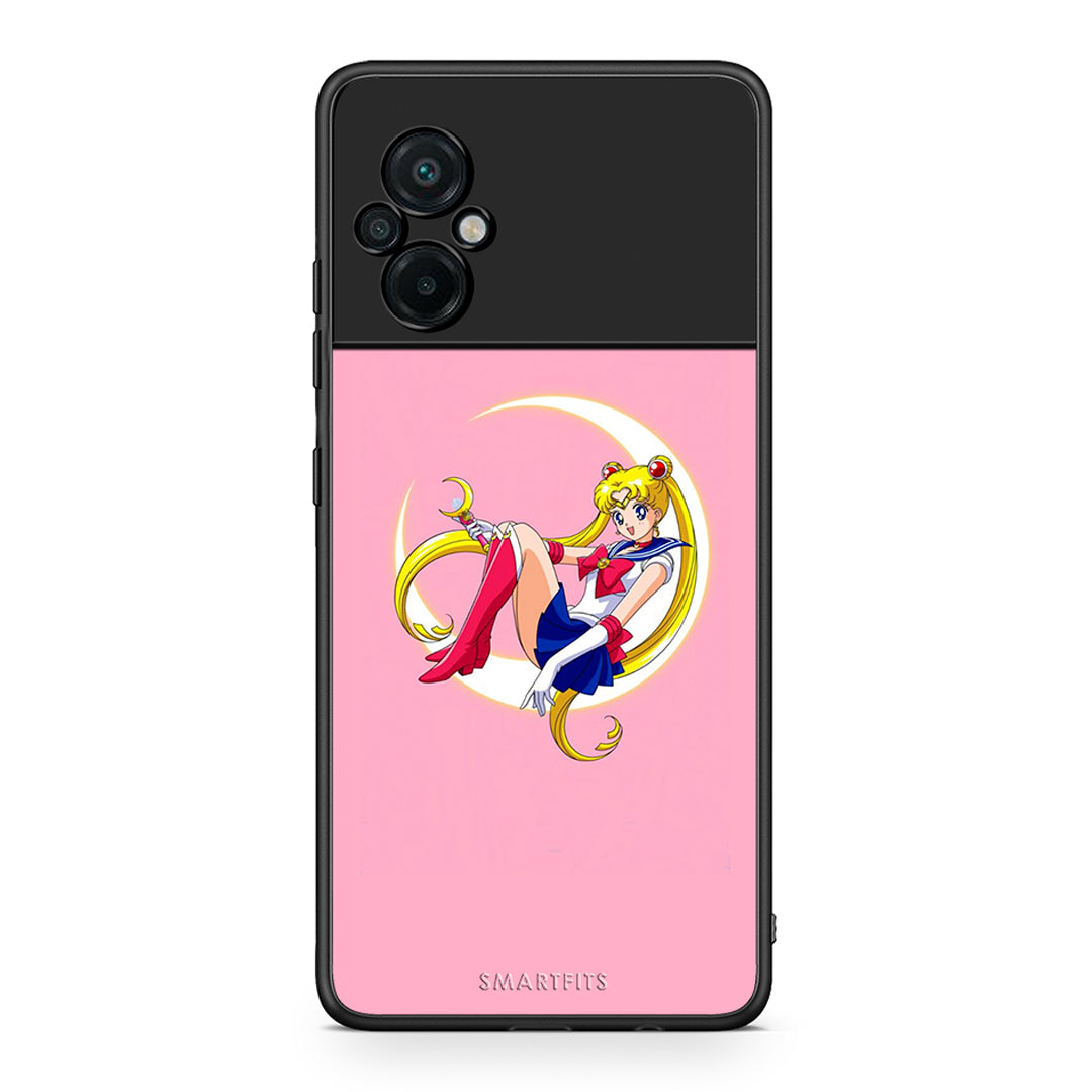 Xiaomi Poco M5 / Redmi Note 11E Moon Girl θήκη από τη Smartfits με σχέδιο στο πίσω μέρος και μαύρο περίβλημα | Smartphone case with colorful back and black bezels by Smartfits