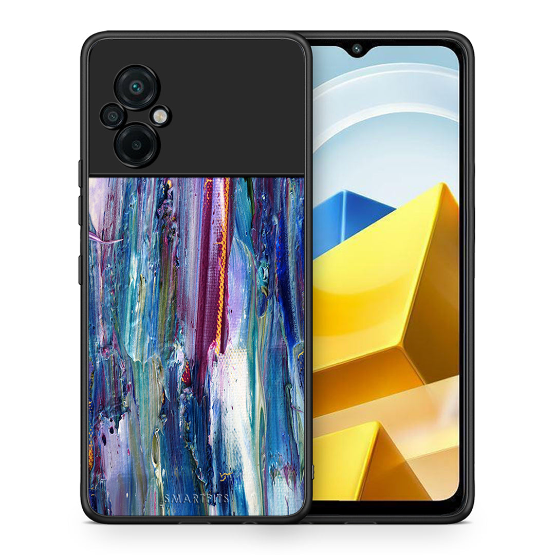 Θήκη Xiaomi Poco M5 / Redmi Note 11E Winter Paint από τη Smartfits με σχέδιο στο πίσω μέρος και μαύρο περίβλημα | Xiaomi Poco M5 / Redmi Note 11E Winter Paint case with colorful back and black bezels