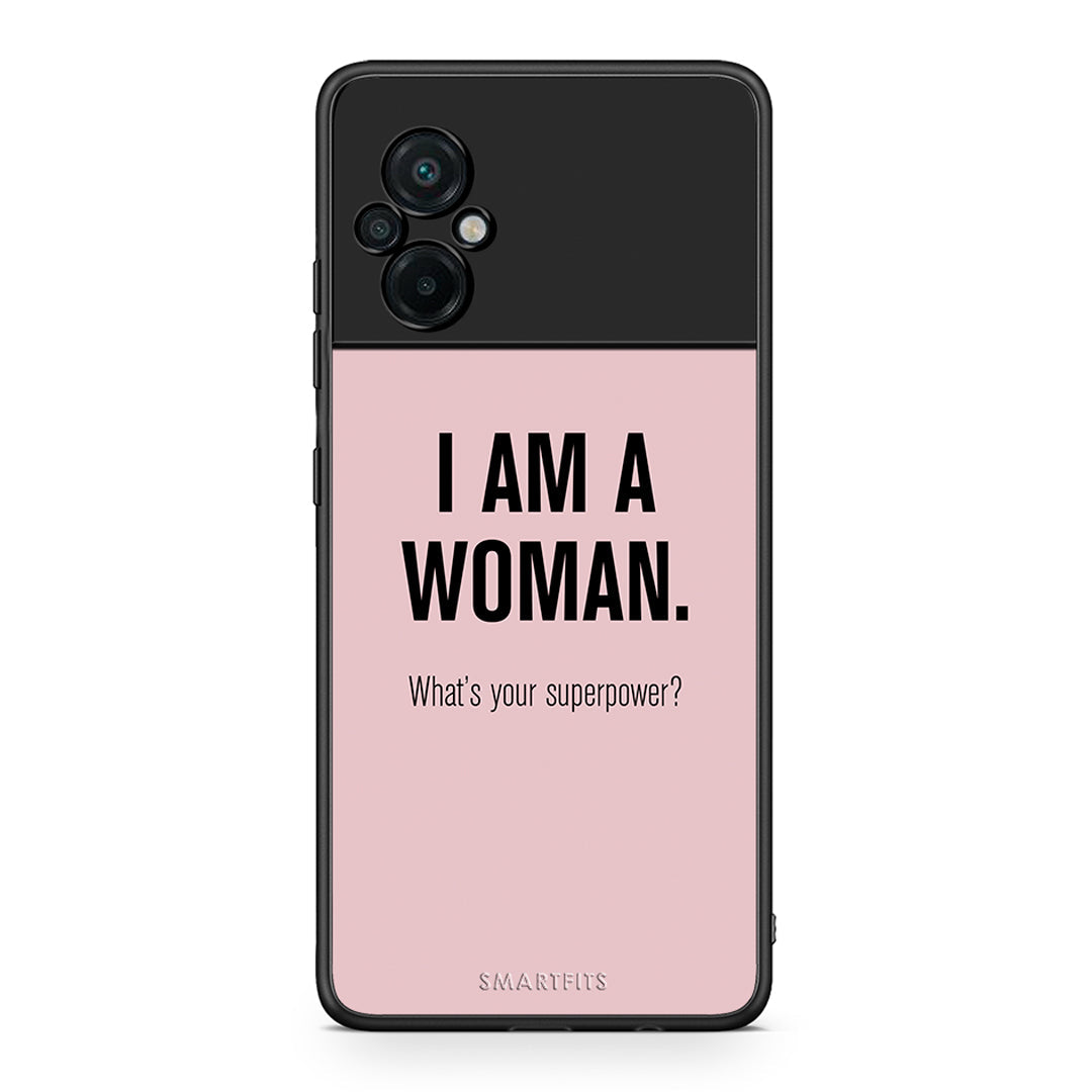 Xiaomi Poco M5 / Redmi Note 11E Superpower Woman θήκη από τη Smartfits με σχέδιο στο πίσω μέρος και μαύρο περίβλημα | Smartphone case with colorful back and black bezels by Smartfits