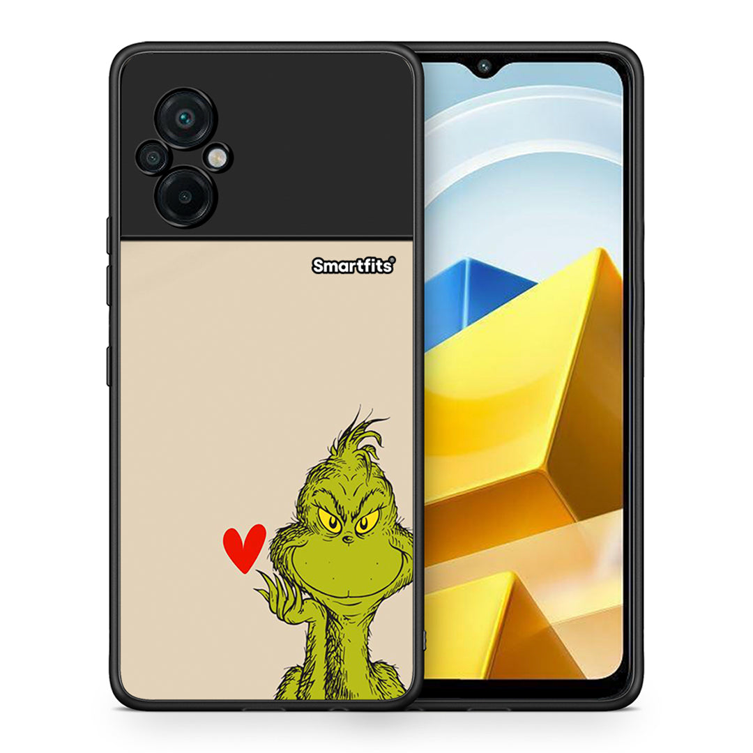 Θήκη Xiaomi Poco M5 / Redmi Note 11E Xmas Grinch από τη Smartfits με σχέδιο στο πίσω μέρος και μαύρο περίβλημα | Xiaomi Poco M5 / Redmi Note 11E Xmas Grinch case with colorful back and black bezels