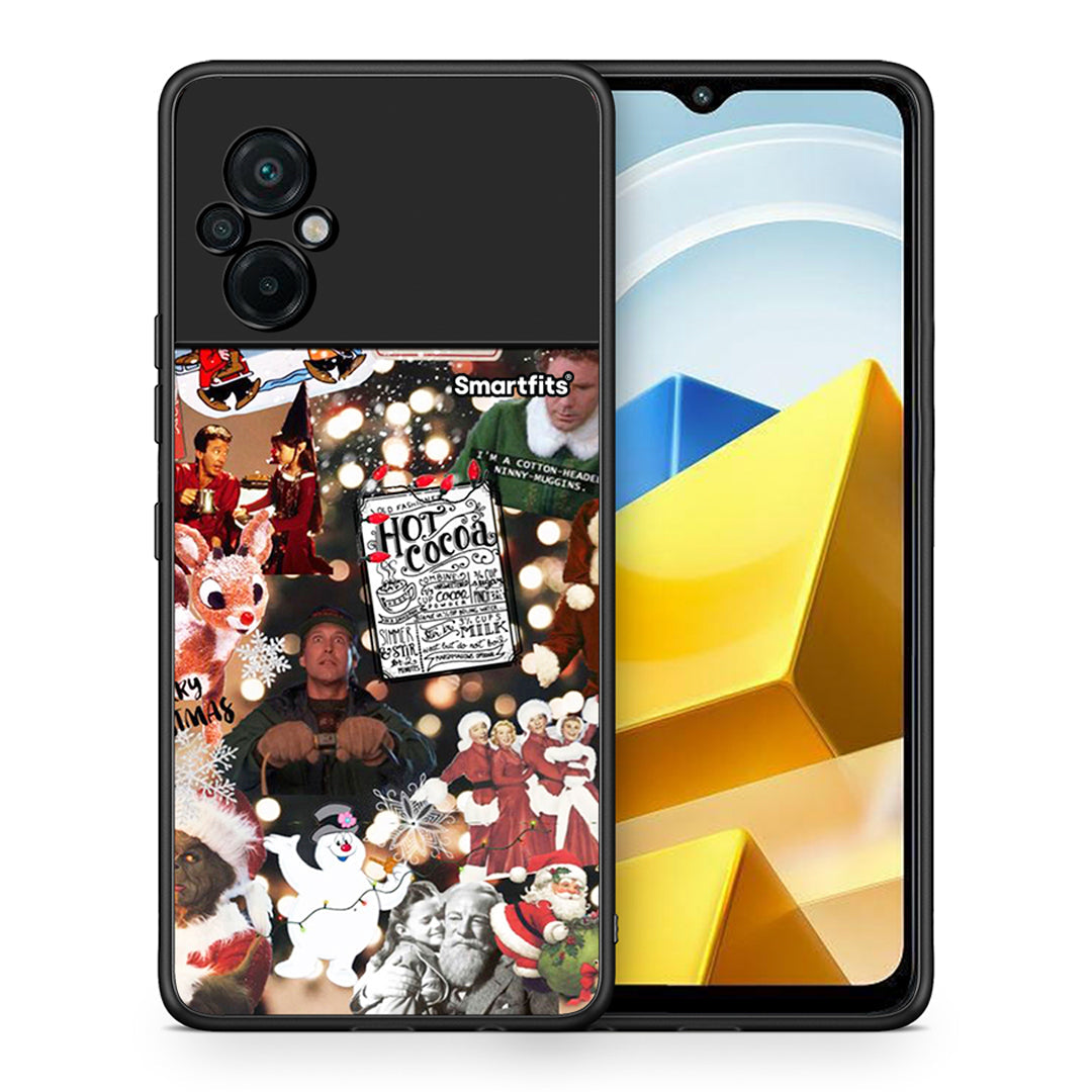 Θήκη Xiaomi Poco M5 / Redmi Note 11E Xmas Movies από τη Smartfits με σχέδιο στο πίσω μέρος και μαύρο περίβλημα | Xiaomi Poco M5 / Redmi Note 11E Xmas Movies case with colorful back and black bezels