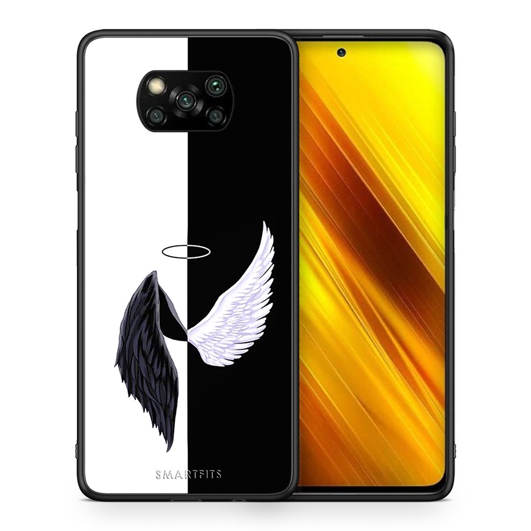 Θήκη Xiaomi Poco X3 Angels Demons από τη Smartfits με σχέδιο στο πίσω μέρος και μαύρο περίβλημα | Xiaomi Poco X3 Angels Demons case with colorful back and black bezels