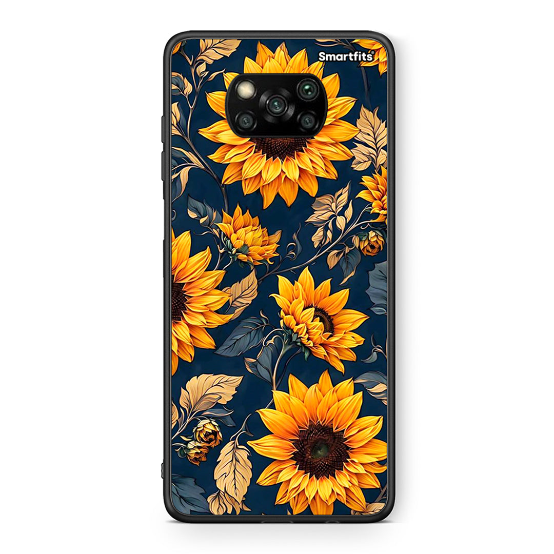 Θήκη Xiaomi Poco X3 Autumn Sunflowers από τη Smartfits με σχέδιο στο πίσω μέρος και μαύρο περίβλημα | Xiaomi Poco X3 Autumn Sunflowers case with colorful back and black bezels