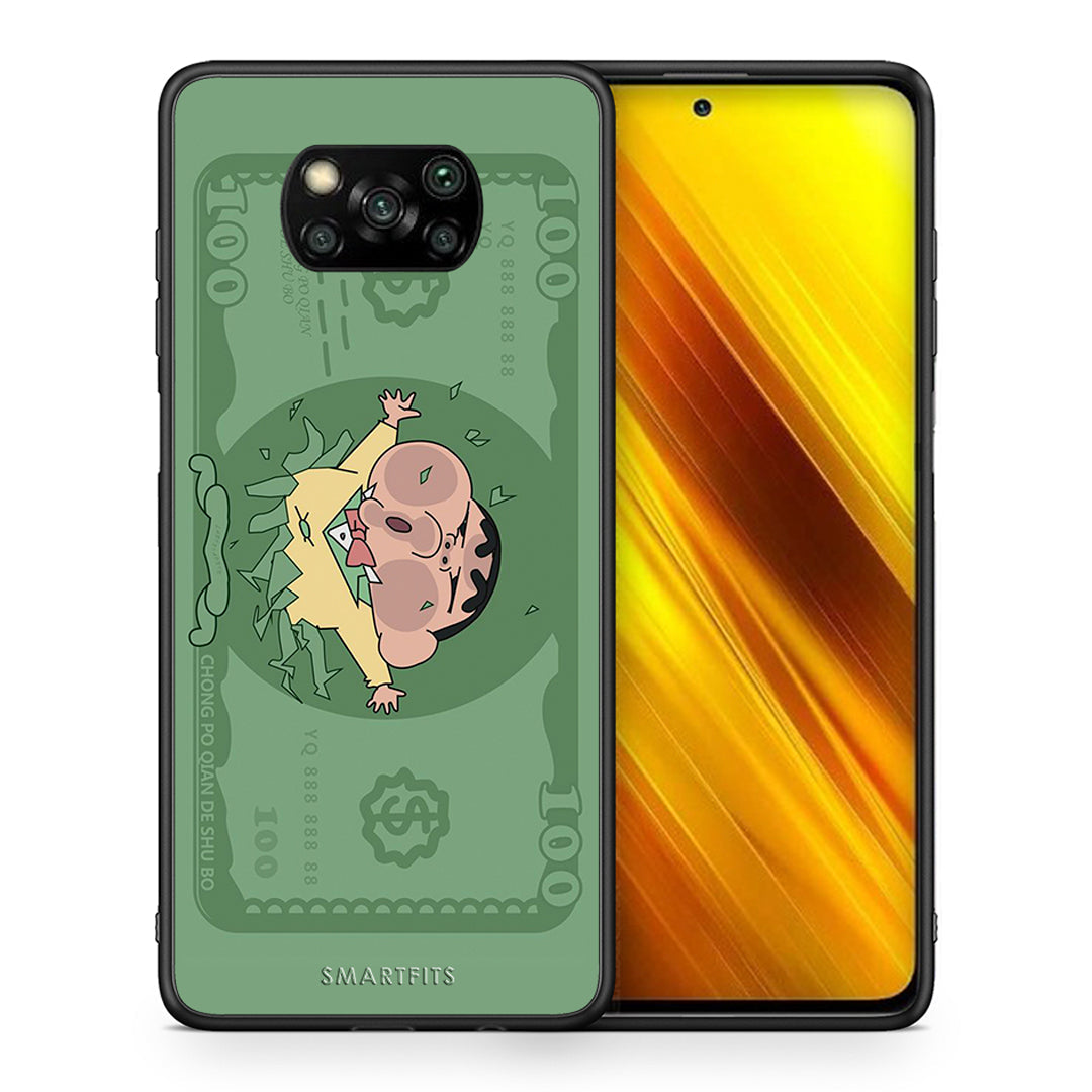 Θήκη Αγίου Βαλεντίνου Xiaomi Poco X3 Big Money από τη Smartfits με σχέδιο στο πίσω μέρος και μαύρο περίβλημα | Xiaomi Poco X3 Big Money case with colorful back and black bezels