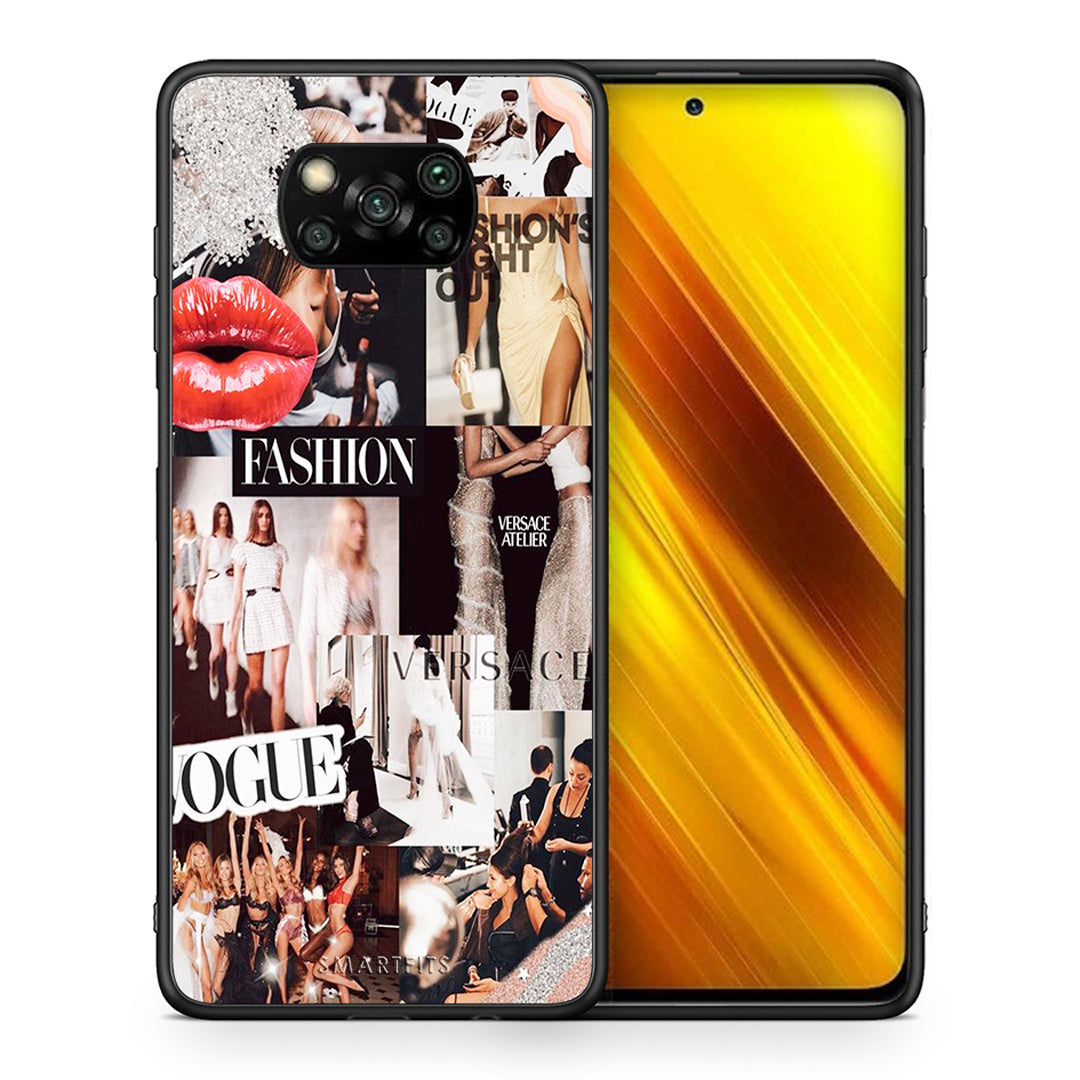 Θήκη Αγίου Βαλεντίνου Xiaomi Poco X3 Collage Fashion από τη Smartfits με σχέδιο στο πίσω μέρος και μαύρο περίβλημα | Xiaomi Poco X3 Collage Fashion case with colorful back and black bezels