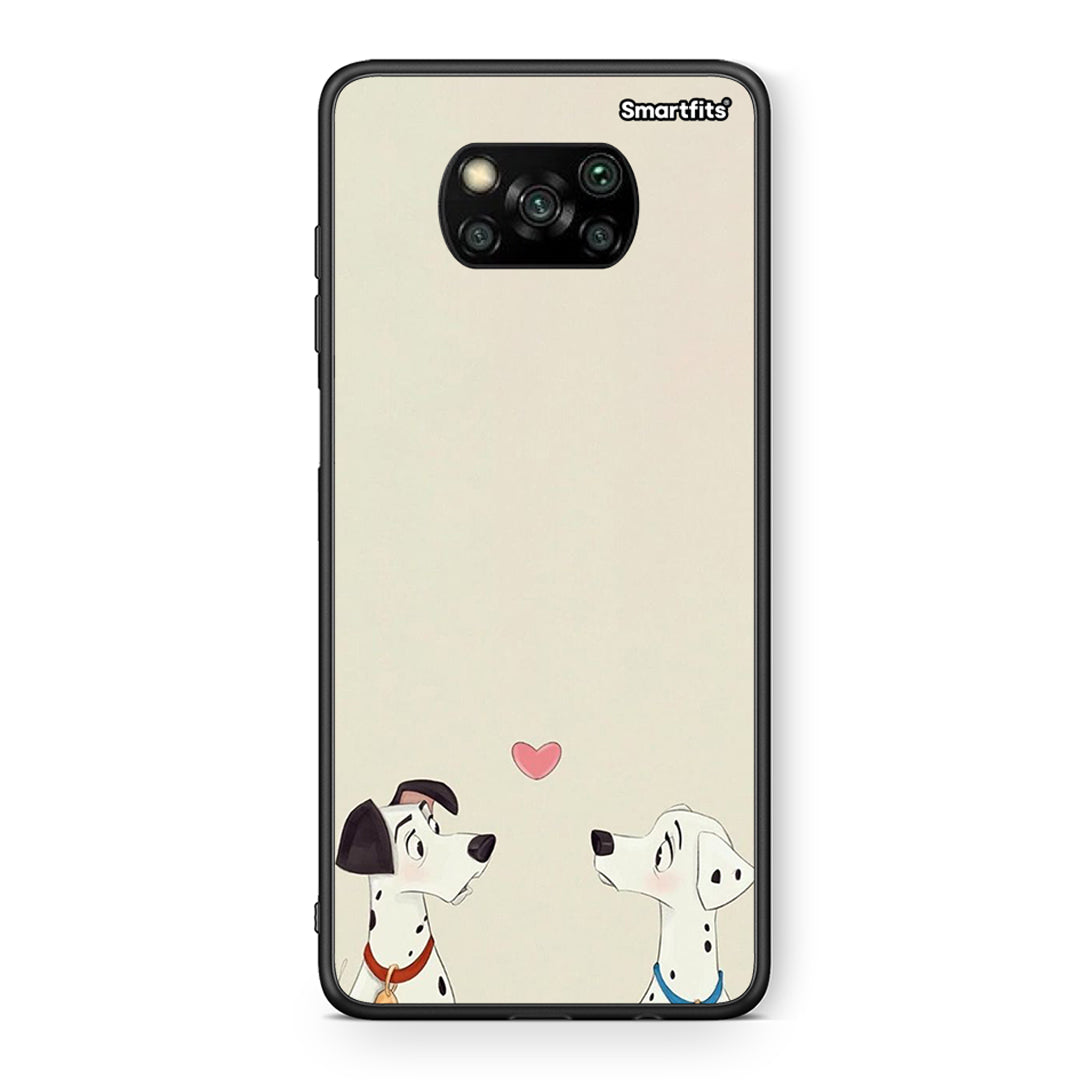 Θήκη Xiaomi Poco X3 Dalmatians Love από τη Smartfits με σχέδιο στο πίσω μέρος και μαύρο περίβλημα | Xiaomi Poco X3 Dalmatians Love case with colorful back and black bezels