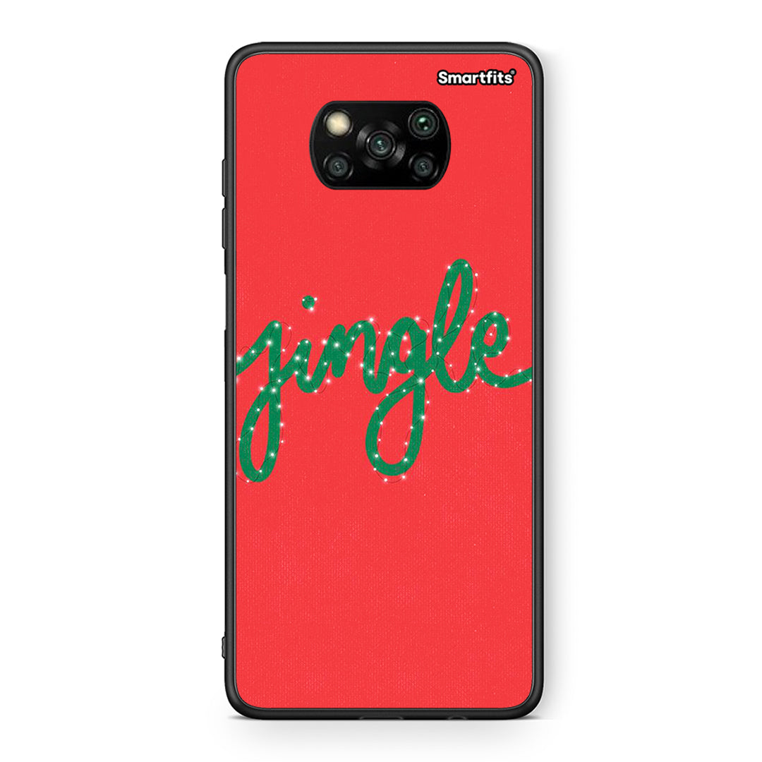 Θήκη Xiaomi Poco X3 Jingle Xmas από τη Smartfits με σχέδιο στο πίσω μέρος και μαύρο περίβλημα | Xiaomi Poco X3 Jingle Xmas case with colorful back and black bezels