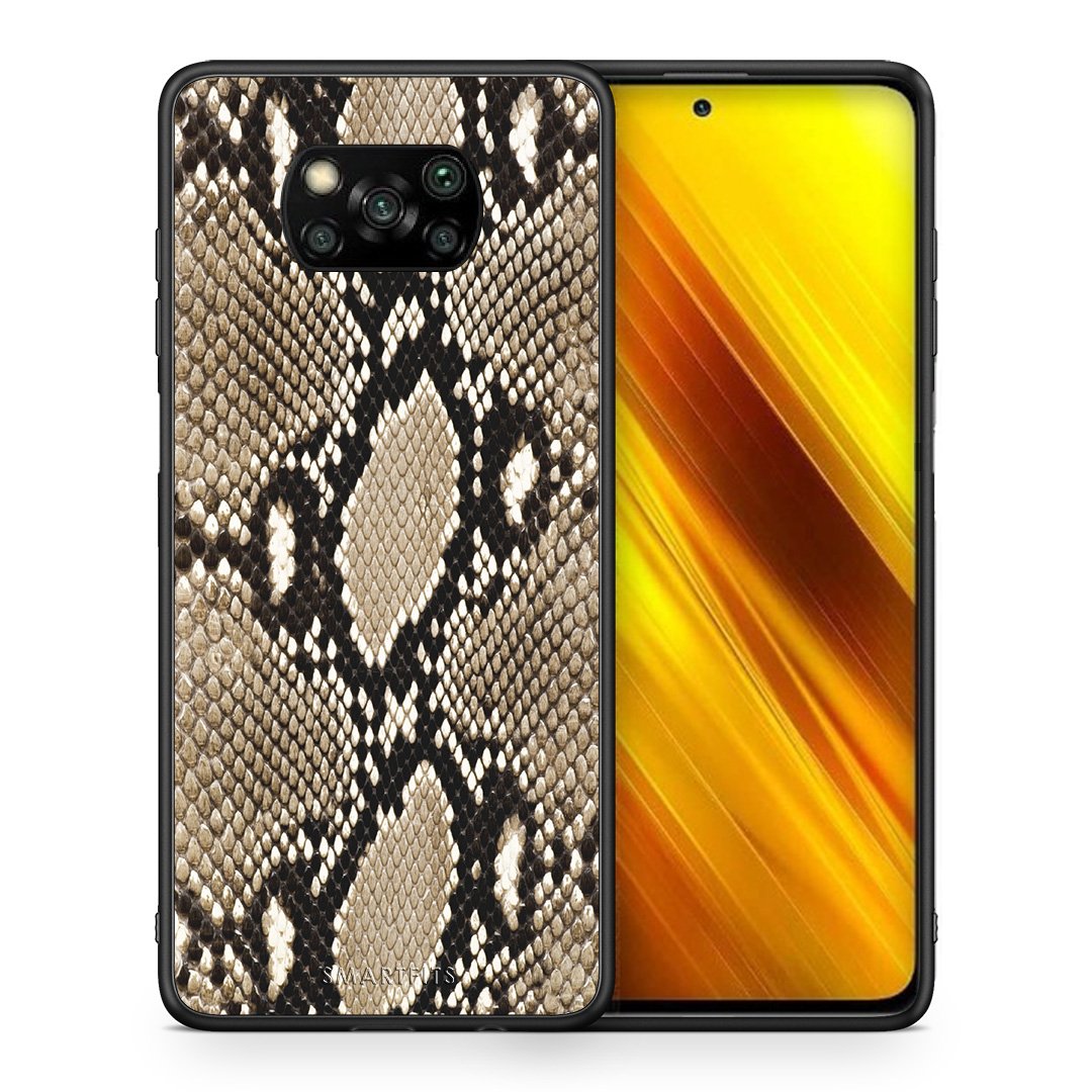Θήκη Xiaomi Poco X3 Fashion Snake Animal από τη Smartfits με σχέδιο στο πίσω μέρος και μαύρο περίβλημα | Xiaomi Poco X3 Fashion Snake Animal case with colorful back and black bezels