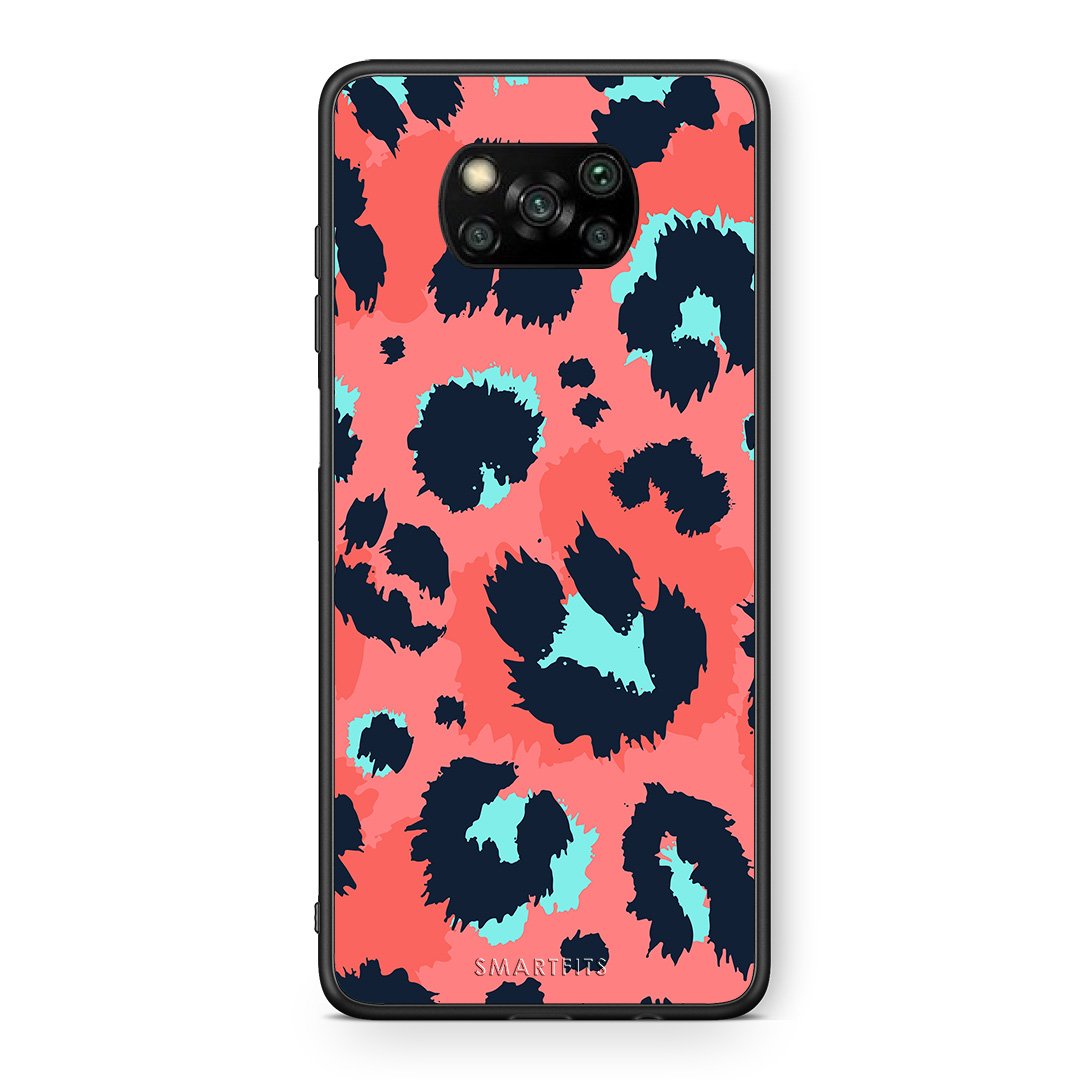 Θήκη Xiaomi Poco X3 Pink Leopard Animal από τη Smartfits με σχέδιο στο πίσω μέρος και μαύρο περίβλημα | Xiaomi Poco X3 Pink Leopard Animal case with colorful back and black bezels