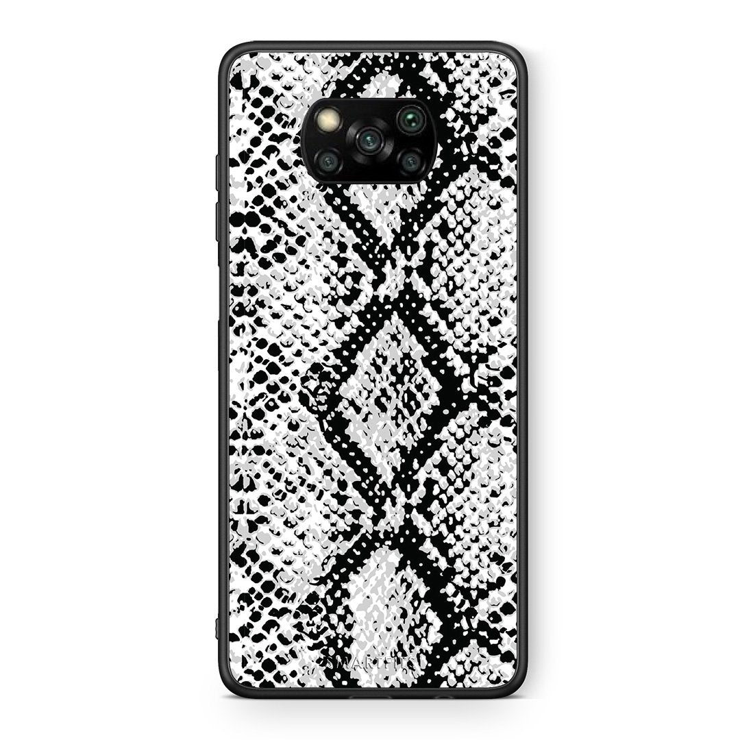 Θήκη Xiaomi Poco X3 White Snake Animal από τη Smartfits με σχέδιο στο πίσω μέρος και μαύρο περίβλημα | Xiaomi Poco X3 White Snake Animal case with colorful back and black bezels