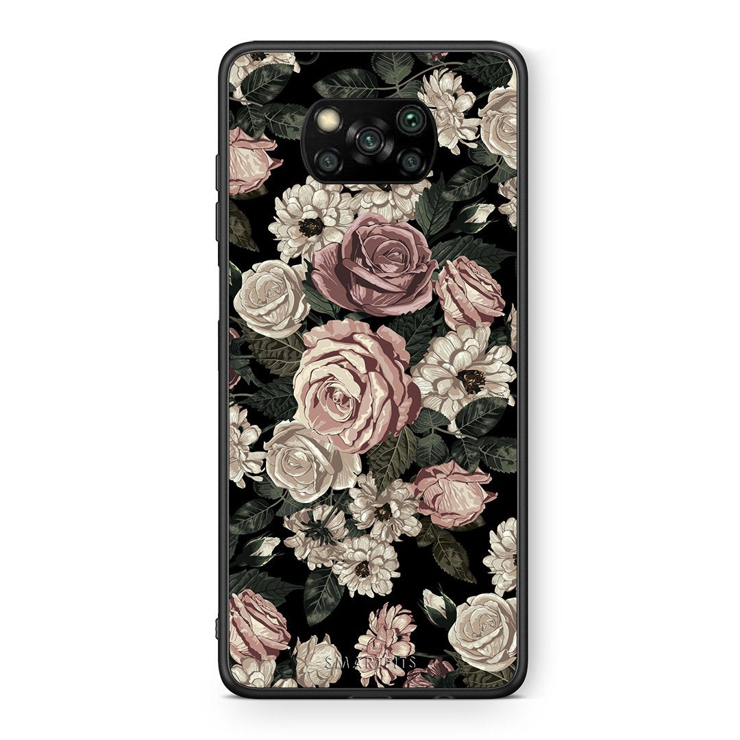Θήκη Xiaomi Poco X3 Wild Roses Flower από τη Smartfits με σχέδιο στο πίσω μέρος και μαύρο περίβλημα | Xiaomi Poco X3 Wild Roses Flower case with colorful back and black bezels