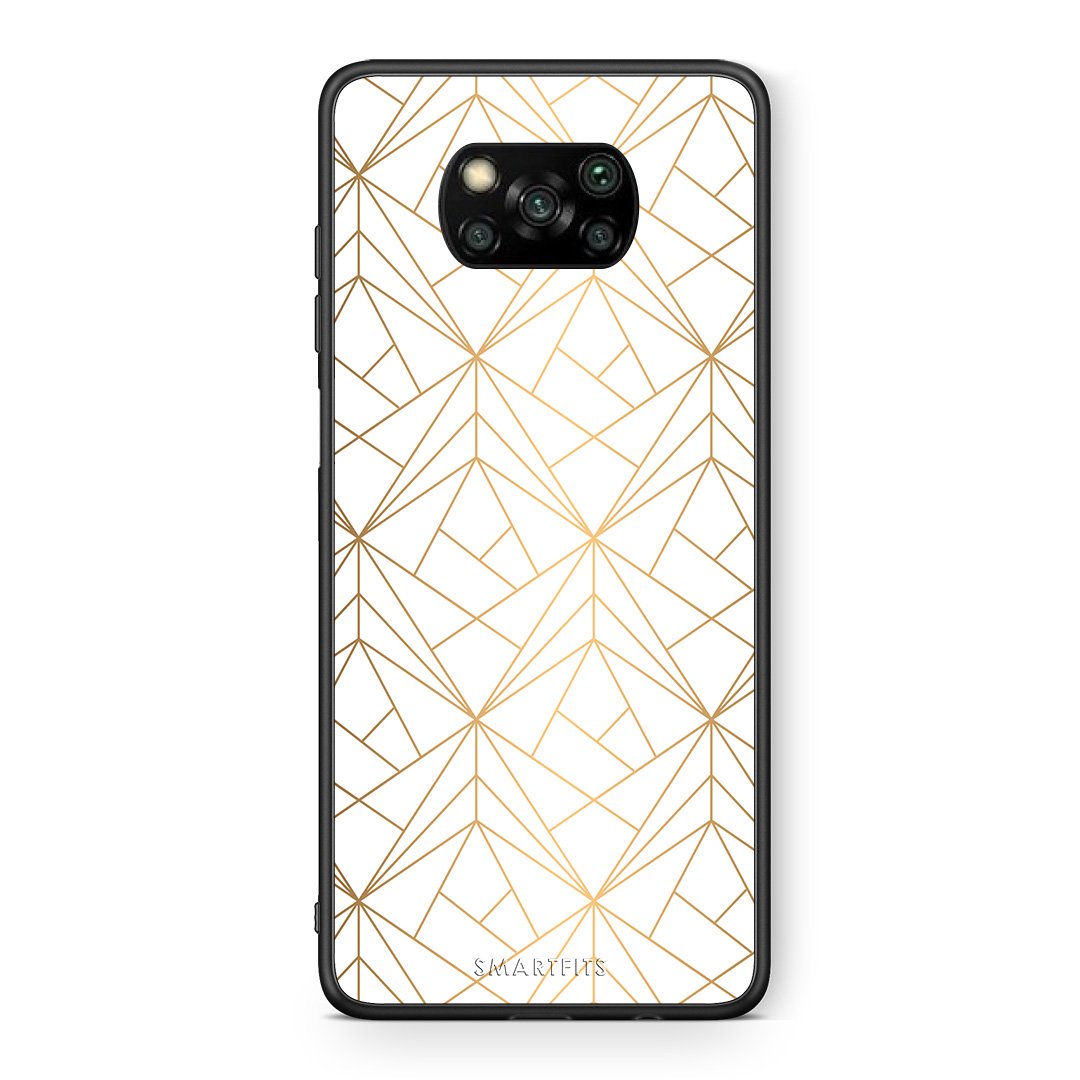 Θήκη Xiaomi Poco X3 Luxury White Geometric από τη Smartfits με σχέδιο στο πίσω μέρος και μαύρο περίβλημα | Xiaomi Poco X3 Luxury White Geometric case with colorful back and black bezels