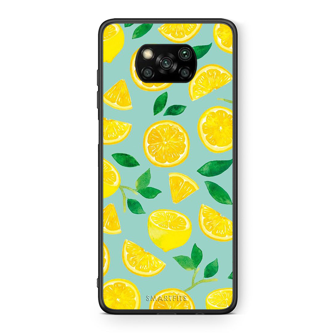 Θήκη Xiaomi Poco X3 Lemons από τη Smartfits με σχέδιο στο πίσω μέρος και μαύρο περίβλημα | Xiaomi Poco X3 Lemons case with colorful back and black bezels
