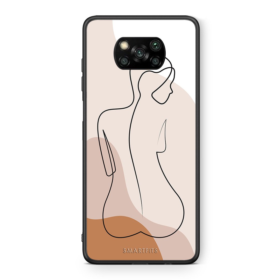Θήκη Xiaomi Poco X3 LineArt Woman από τη Smartfits με σχέδιο στο πίσω μέρος και μαύρο περίβλημα | Xiaomi Poco X3 LineArt Woman case with colorful back and black bezels