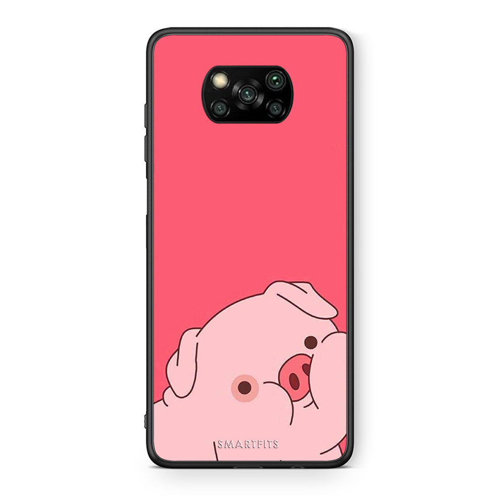 Θήκη Αγίου Βαλεντίνου Xiaomi Poco X3 Pig Love 1 από τη Smartfits με σχέδιο στο πίσω μέρος και μαύρο περίβλημα | Xiaomi Poco X3 Pig Love 1 case with colorful back and black bezels