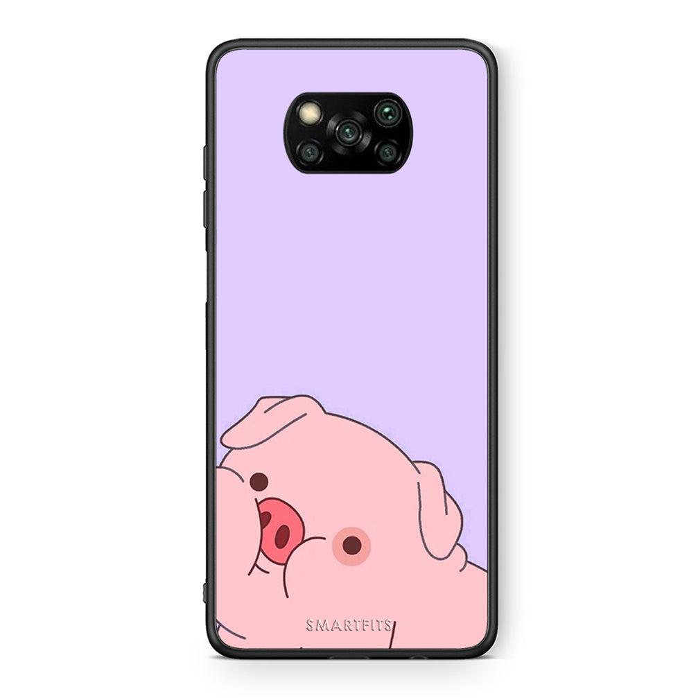 Θήκη Αγίου Βαλεντίνου Xiaomi Poco X3 Pig Love 2 από τη Smartfits με σχέδιο στο πίσω μέρος και μαύρο περίβλημα | Xiaomi Poco X3 Pig Love 2 case with colorful back and black bezels