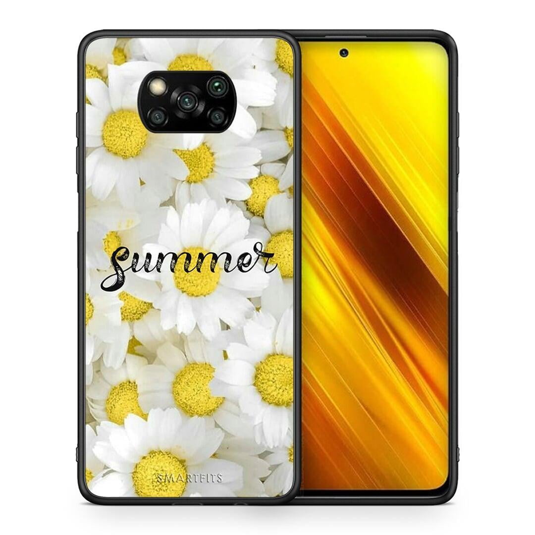 Θήκη Xiaomi Poco X3 Summer Daisies από τη Smartfits με σχέδιο στο πίσω μέρος και μαύρο περίβλημα | Xiaomi Poco X3 Summer Daisies case with colorful back and black bezels